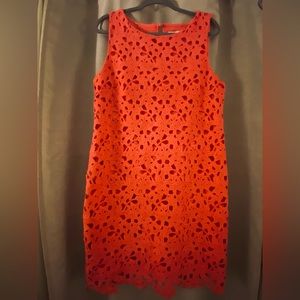 Jessica Simpson Floral Lace Sheath Dress coral size 12